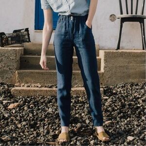 Not Perfect Linen Doolin High Waisted Linen Crop Pants Size Small/ Medium